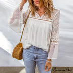 Soft Embroidery Fringe Patchwork Chiffon Bohemian Top