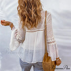 Soft Embroidery Fringe Patchwork Chiffon Bohemian Top