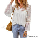 Soft Embroidery Fringe Patchwork Chiffon Bohemian Top