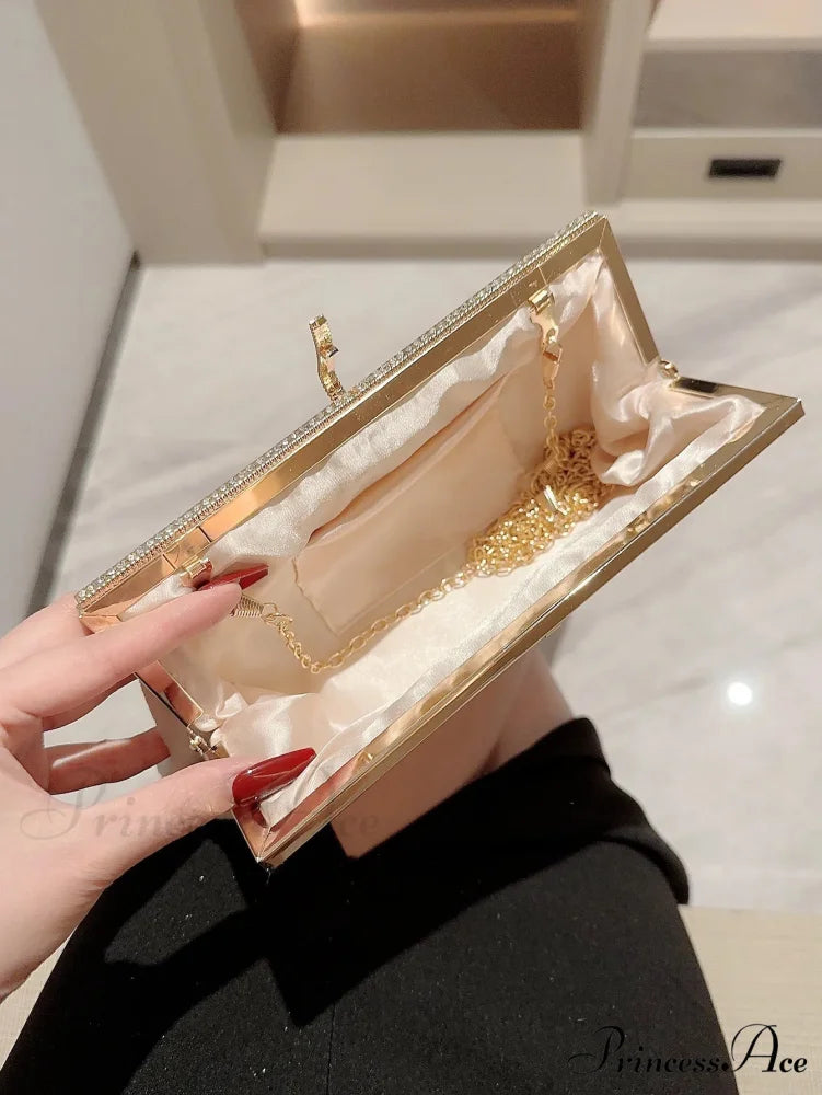Soft Fish Hook Sparkling Decorated Evening Clutch Celebration Marriage Bag