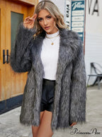 Soft Folded Collar Extended Sleeve Jacket