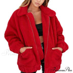 Soft Fur Plush Pocket Plus Size Teddy Coat