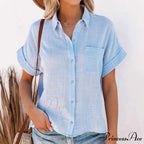 Soft Linen Informal Short Sleeve Stylish Blouse