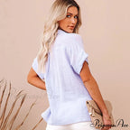 Soft Linen Informal Short Sleeve Stylish Blouse