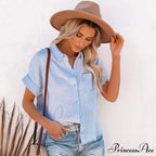 Soft Linen Informal Short Sleeve Stylish Blouse