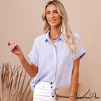 Soft Linen Informal Short Sleeve Stylish Blouse