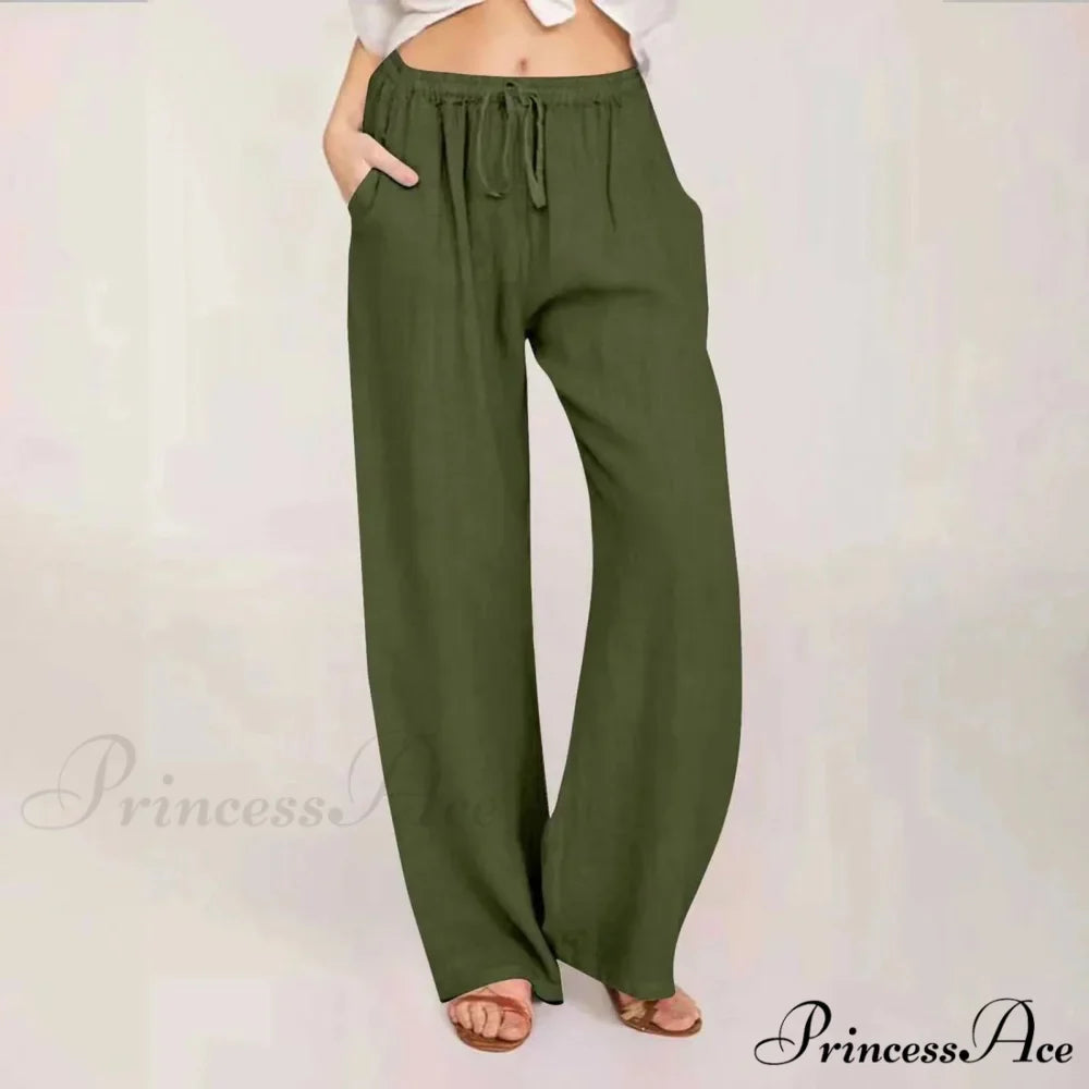 Soft Linen Palazzo Wide Leg Trousers