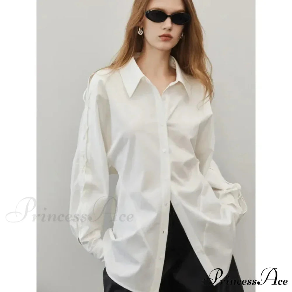 Soft Long Sleeve Button Up Informal Workplace Blouse