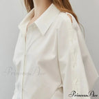 Soft Long Sleeve Button Up Informal Workplace Blouse