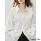 Soft Long Sleeve Button Up Informal Workplace Blouse