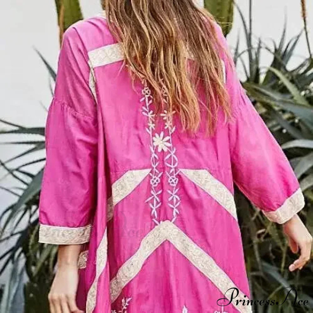 Soft Rayon Long Sleeve Bohemian Dress