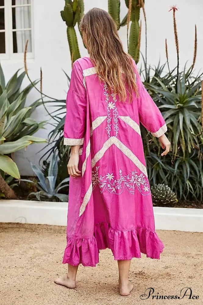 Soft Rayon Long Sleeve Bohemian Dress