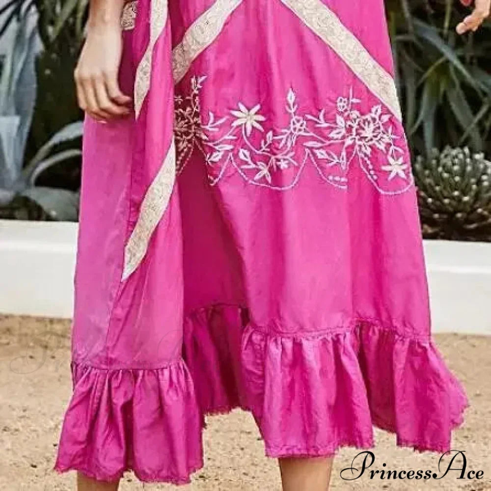 Soft Rayon Long Sleeve Bohemian Dress