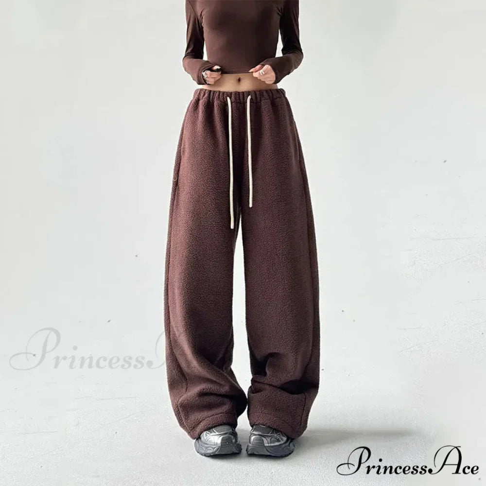 Soft Thicken Wool Wide Leg Trousers