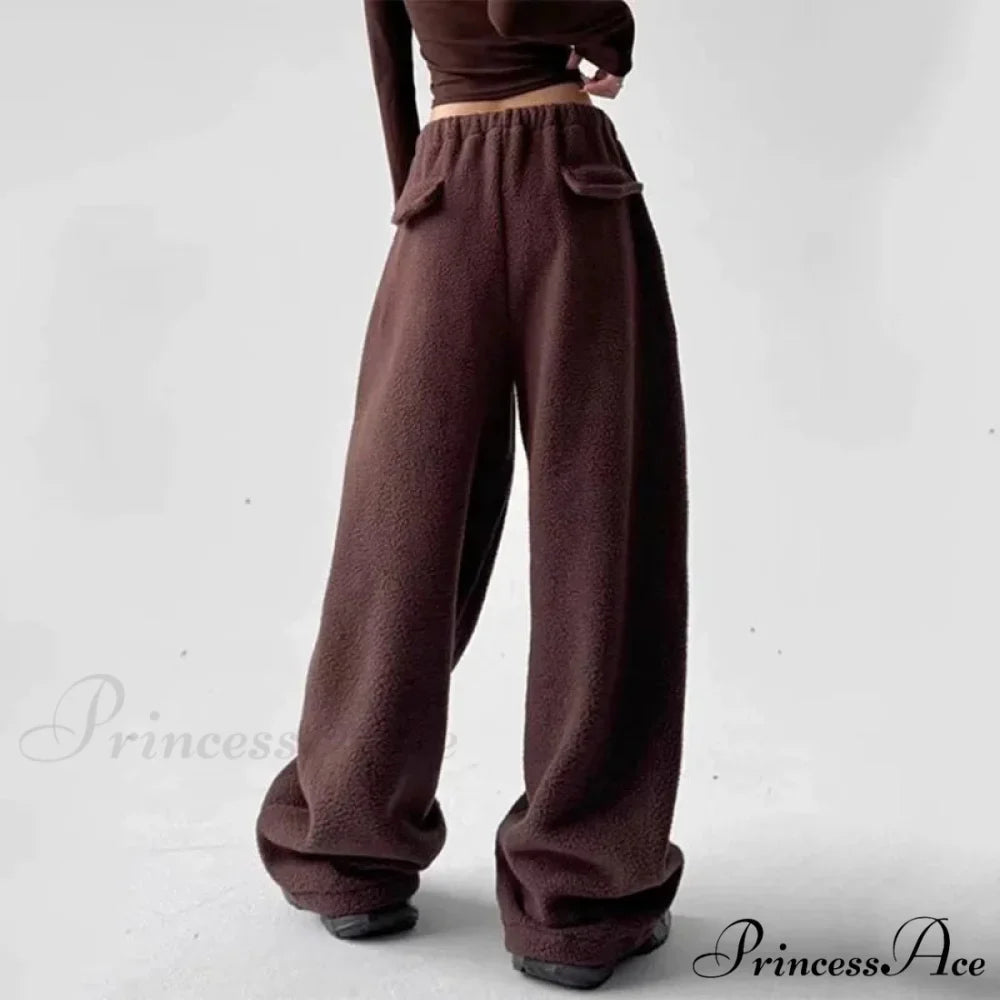 Soft Thicken Wool Wide Leg Trousers