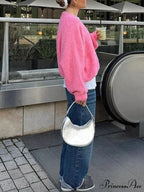 Soft V-neck Button-front Cardigan