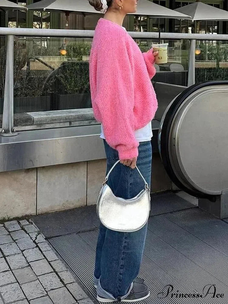 Soft V-neck Button-front Cardigan