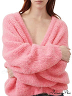 Soft V-neck Button-front Cardigan