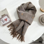 Soft Winter Checkered Pashmina Scarf