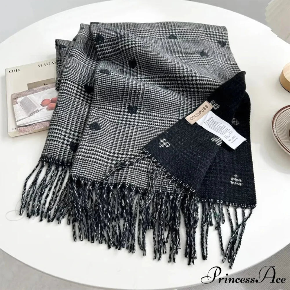 Soft Winter Checkered Pashmina Scarf