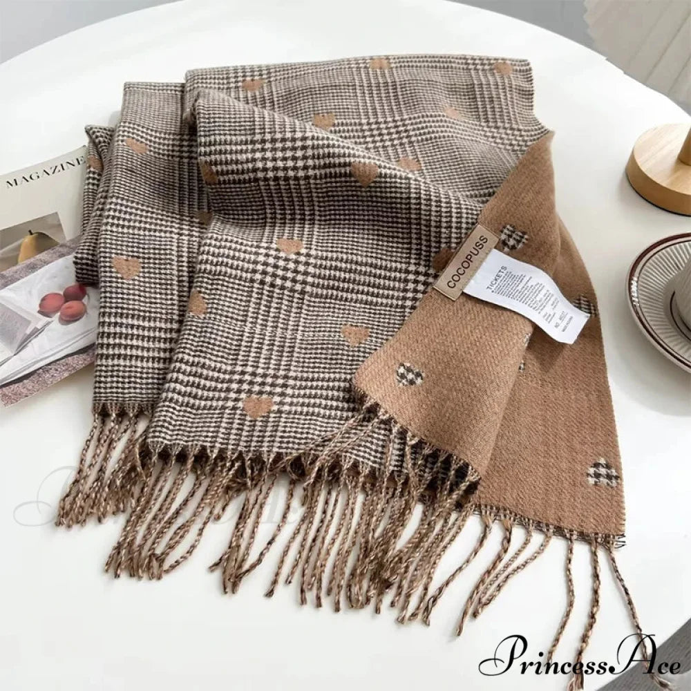 Soft Winter Checkered Pashmina Scarf