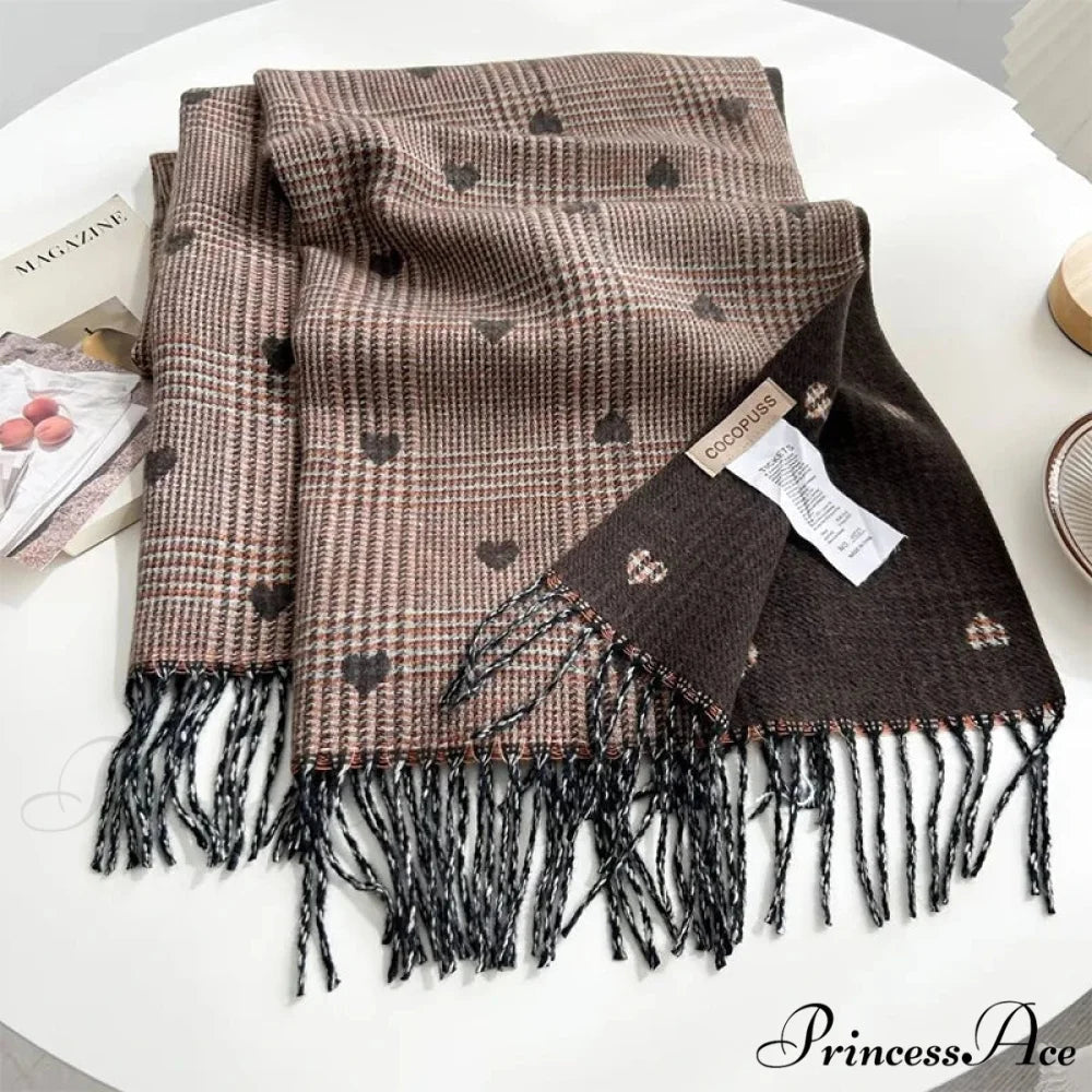 Soft Winter Checkered Pashmina Scarf
