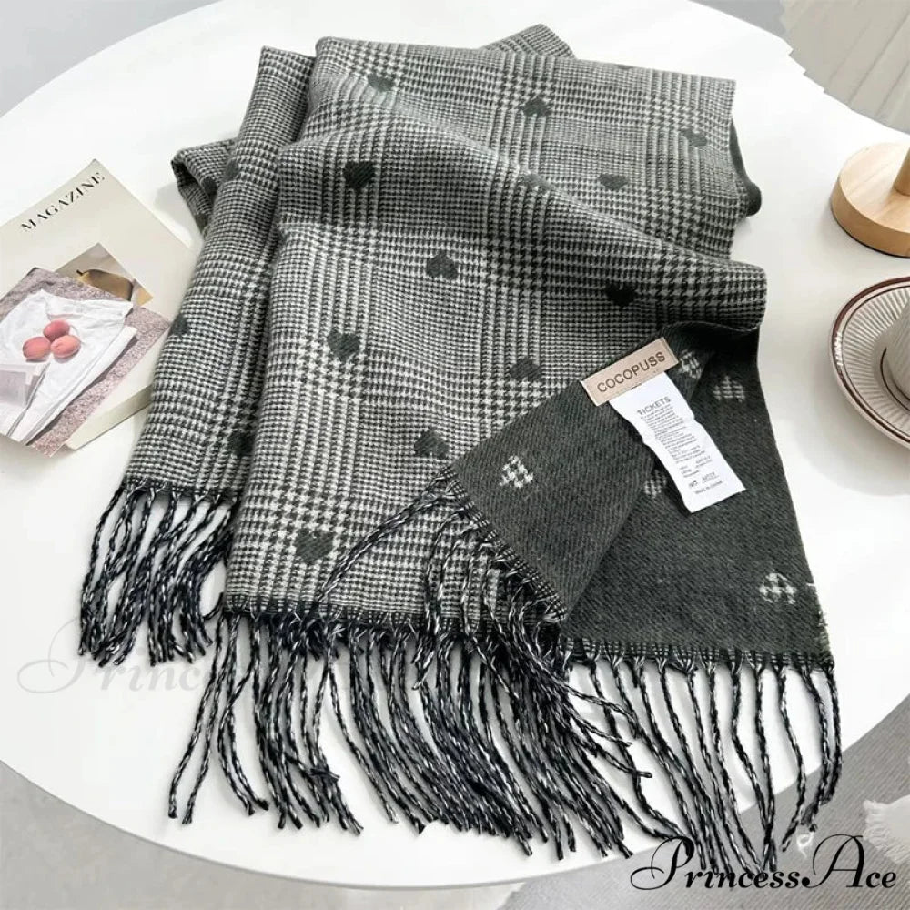 Soft Winter Checkered Pashmina Scarf