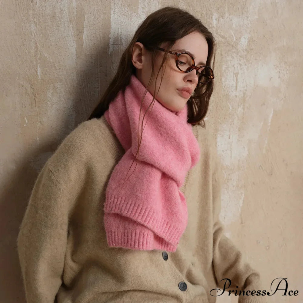 Soft Wool Blend Solid Color Winter Scarf