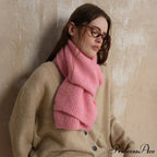 Soft Wool Blend Solid Color Winter Scarf