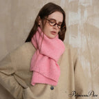 Soft Wool Blend Solid Color Winter Scarf