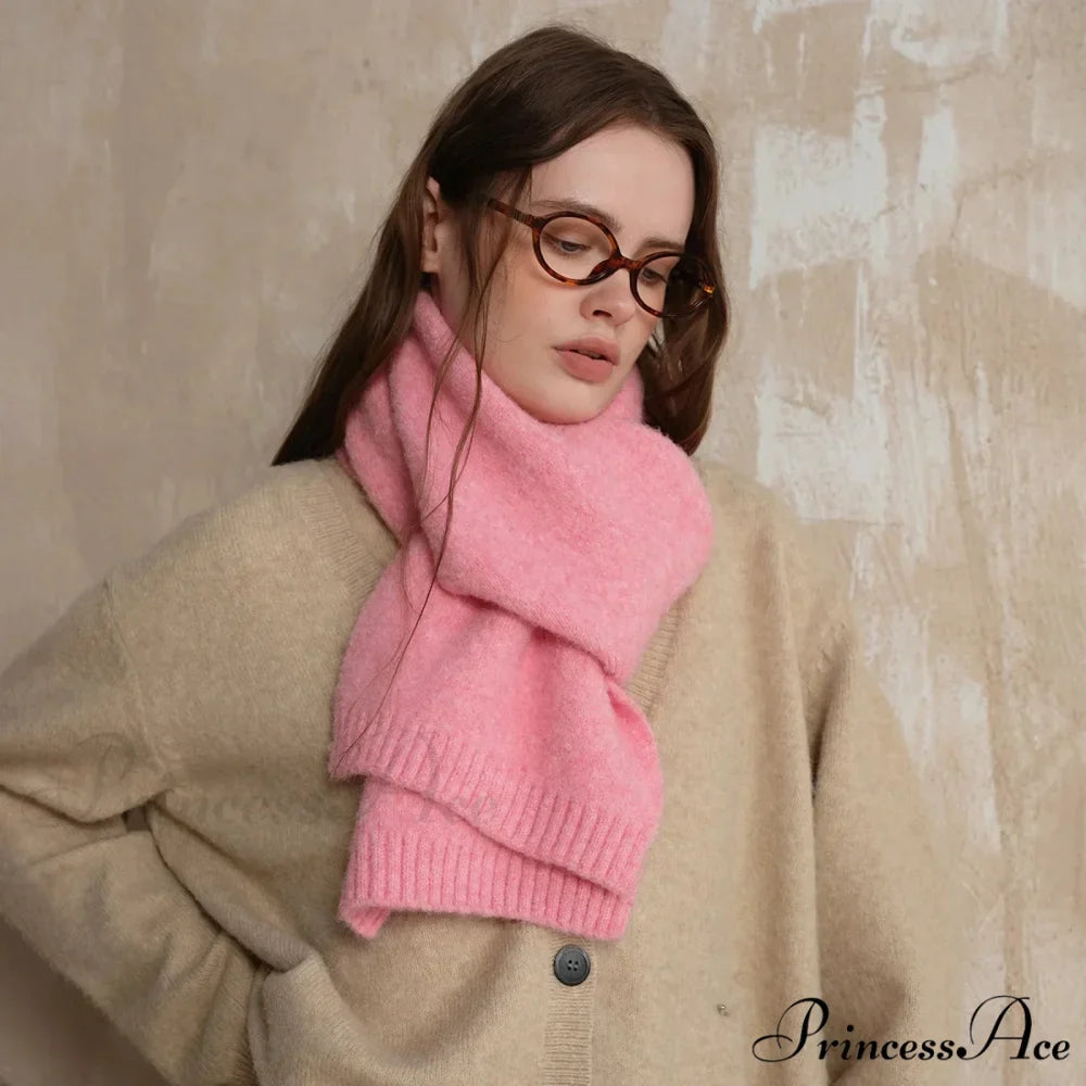 Soft Wool Blend Solid Color Winter Scarf