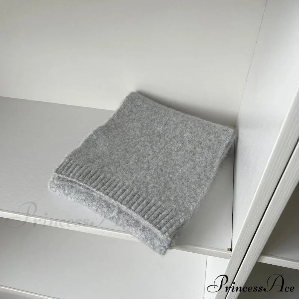 Soft Wool Blend Solid Color Winter Scarf
