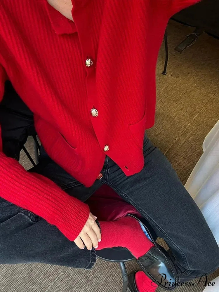 Solid Button Long Sleeve Pocket Cardigan