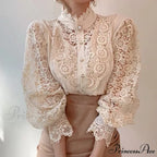 Solid Button Stand Collar Plus Size Blouse