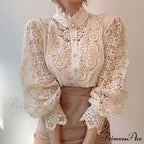 Solid Button Stand Collar Plus Size Blouse