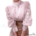 Solid Button Stand Collar Plus Size Blouse