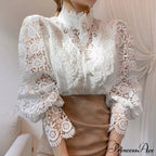 Solid Button Stand Collar Plus Size Blouse