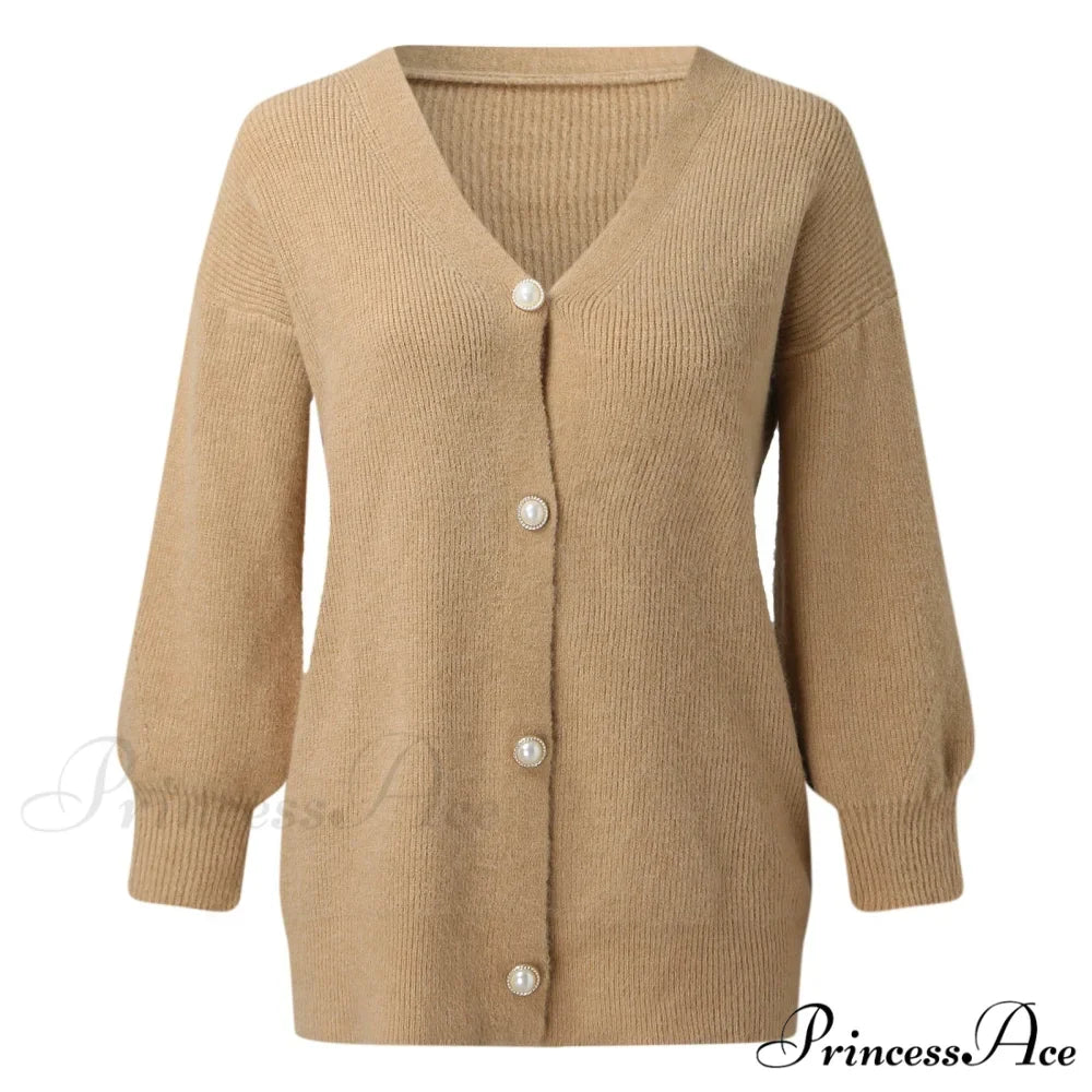 Solid Casual Cardigan Womens Cotton Sweaters