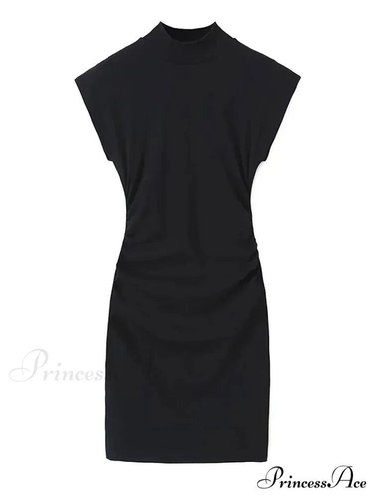 Solid Chic High Waisted Sexy Rear Split Office Lady Commuting Midi Dress