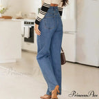Solid Color Comfortable Korean Denim Jeans