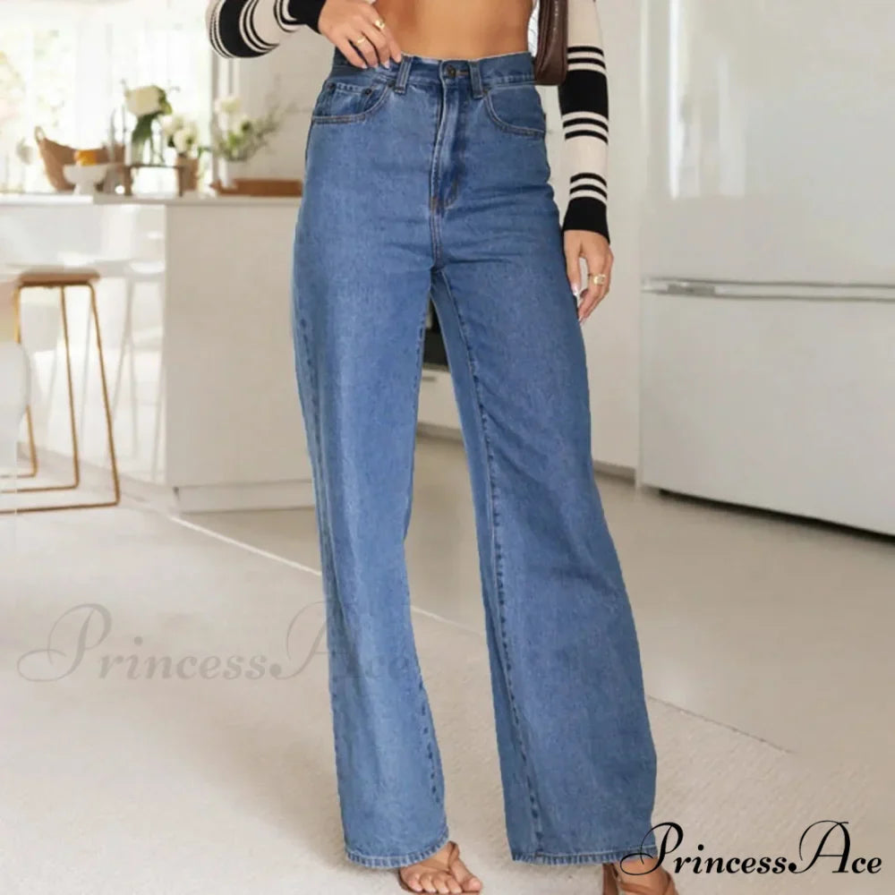 Solid Color Comfortable Korean Denim Jeans