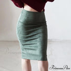Solid Color Pencil Skirt