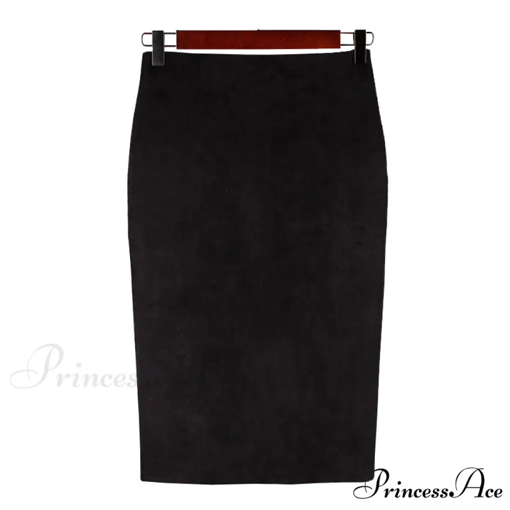 Solid Color Pencil Skirt