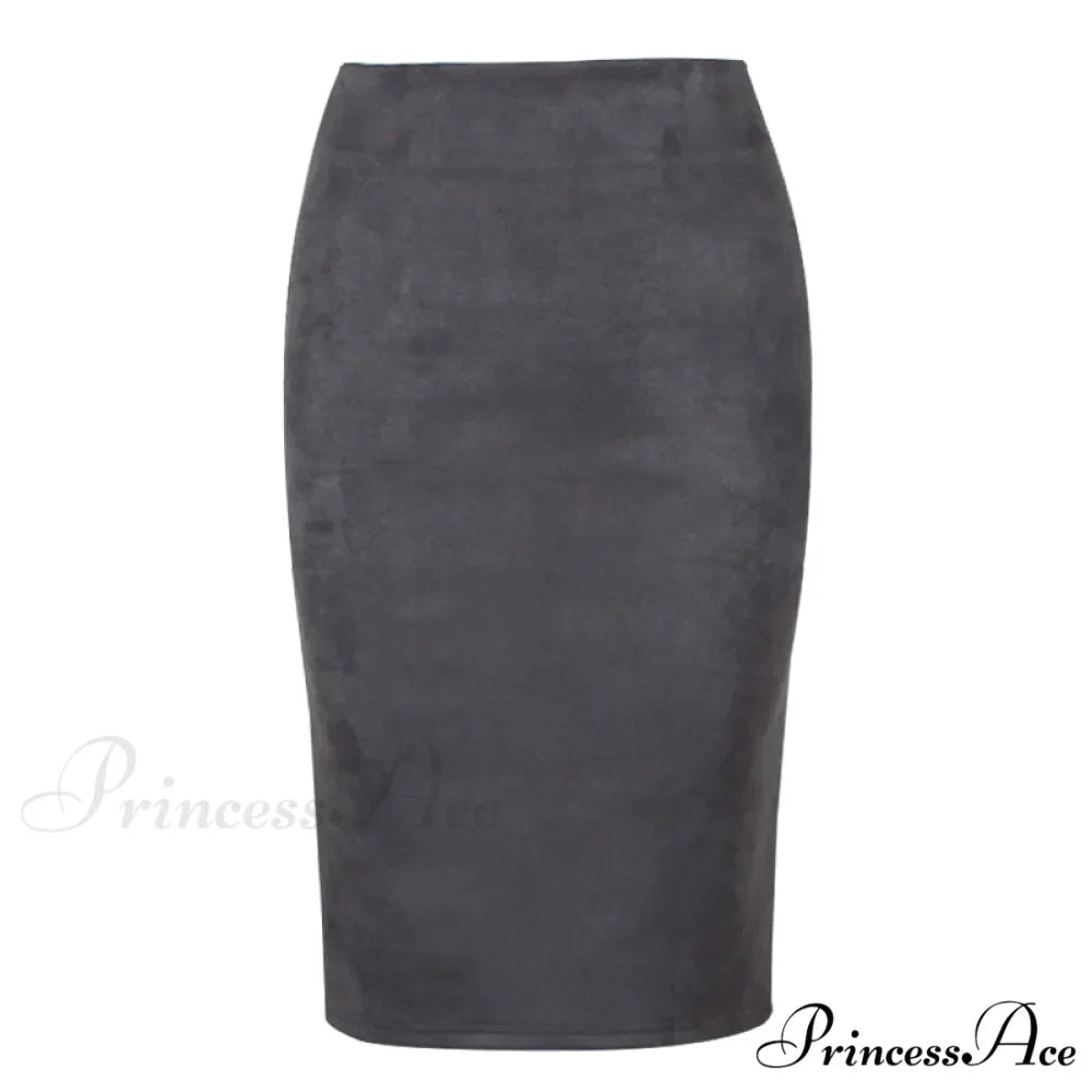 Solid Color Pencil Skirt