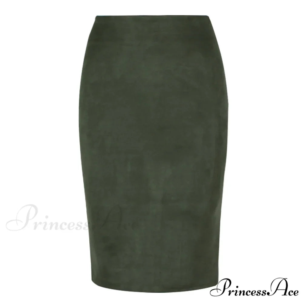 Solid Color Pencil Skirt
