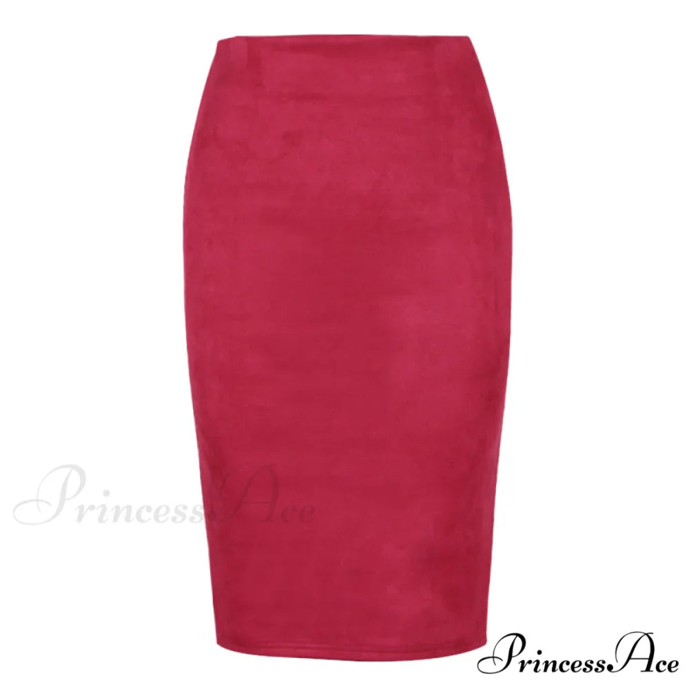 Solid Color Pencil Skirt