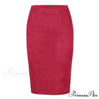 Solid Color Pencil Skirt