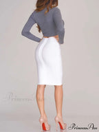 Solid Color Sexy Bodycon Party Bandage Skirt