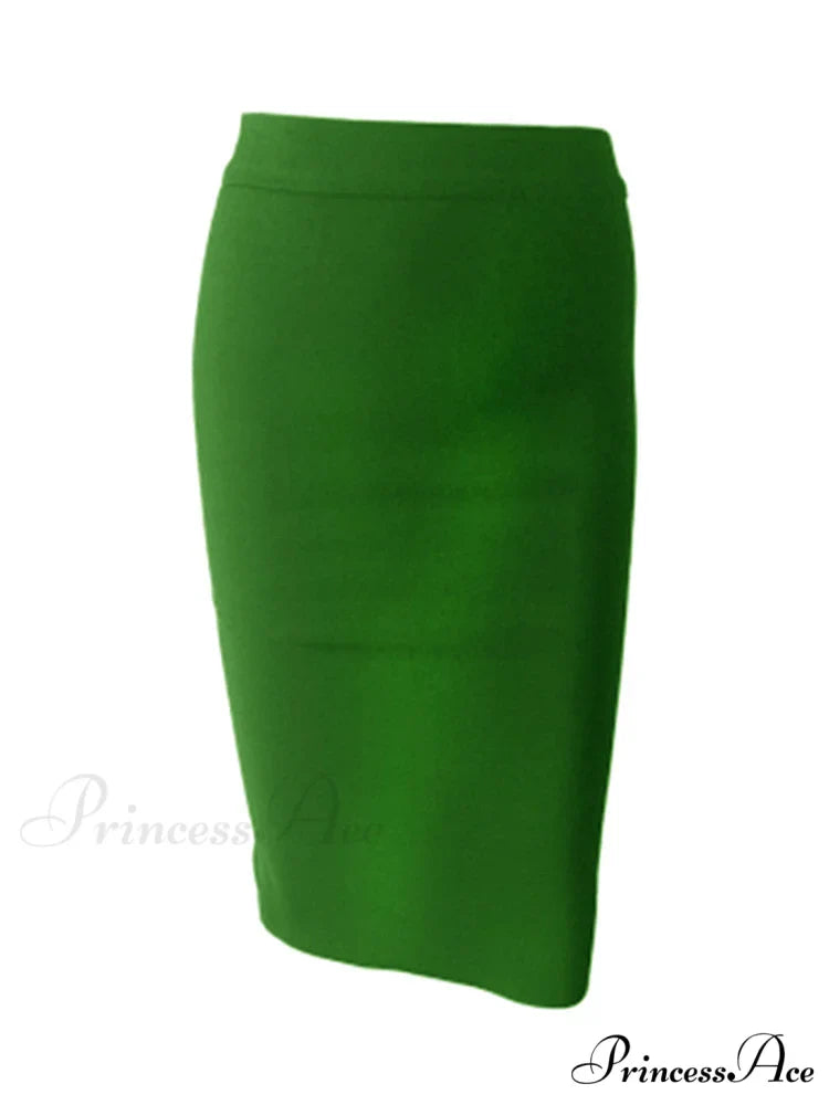 Solid Color Sexy Bodycon Party Bandage Skirt