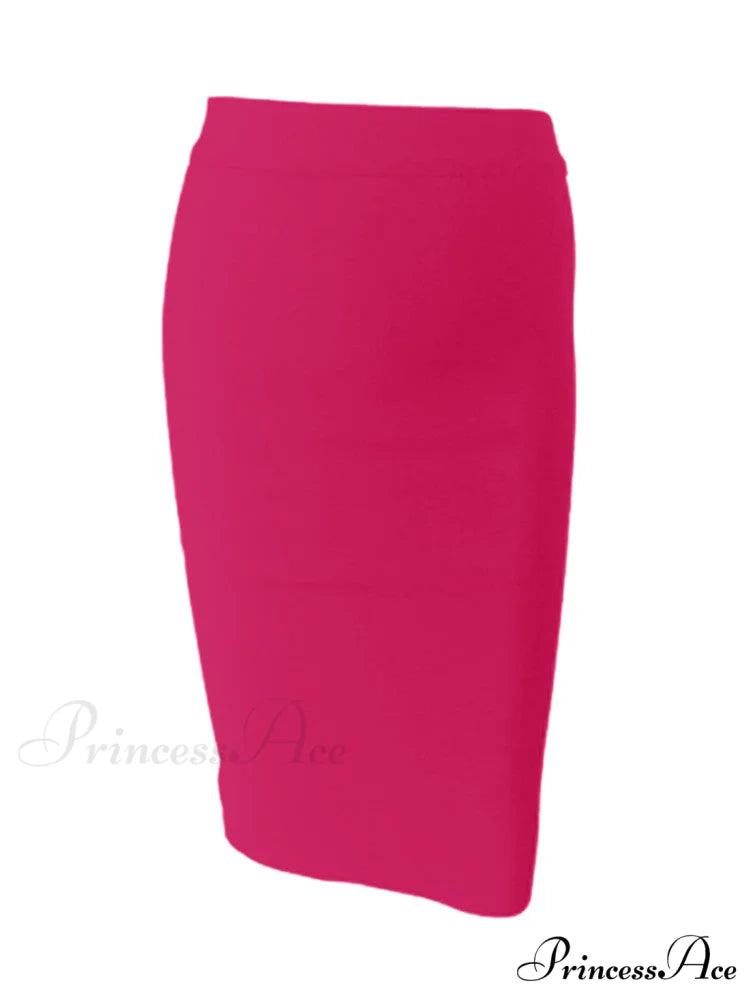 Solid Color Sexy Bodycon Party Bandage Skirt